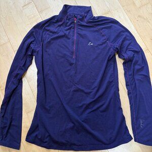 Merino Blend by Paradox M Performance Purple 1/4 Zip Base Layer Outdoors Hiking